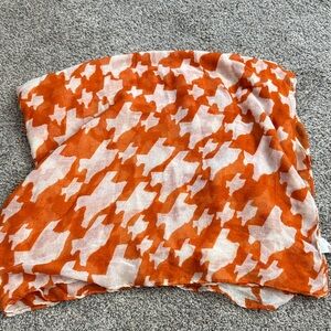 Orange and White Texas Scarf